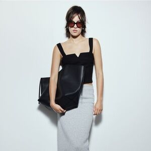 Divided H&M Denim Corset-Style Top